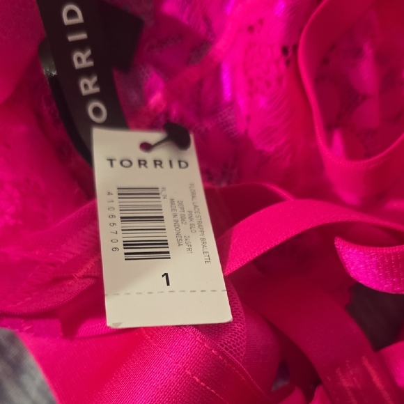 Torrid Vibrant Lace Bralette Duo in Pink and Fuchsia - Picture 4 of 6